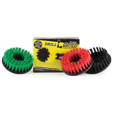 Drillbrush Construction Tools - Medium, Stiff, Ultra Stiff Scrub 3 Brush Kit 5in-S-GRK-T-DB
